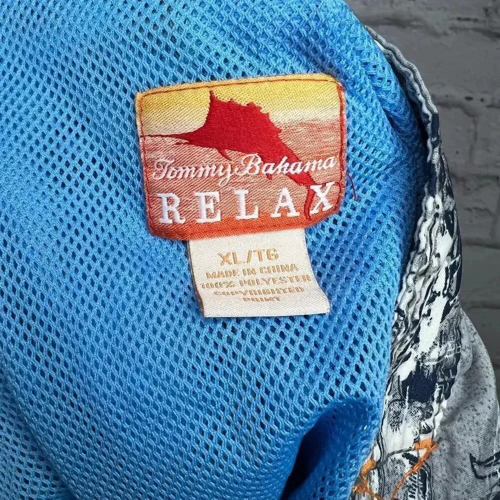 Tommy Bahama relaxed fit gray pineapple swim trunks size XL.